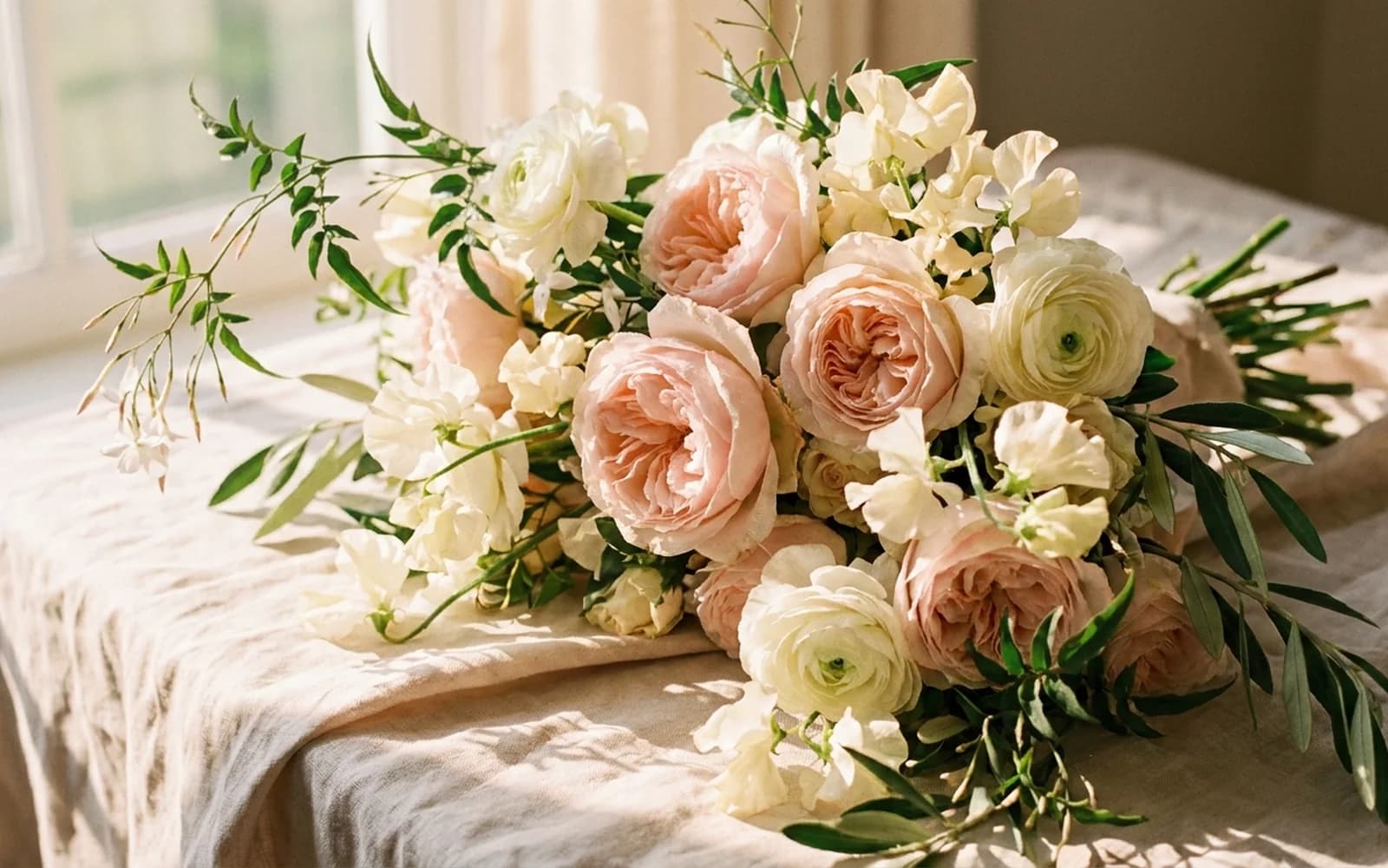 A lavish blush and white bridal bouquet for an Adelaide wedding